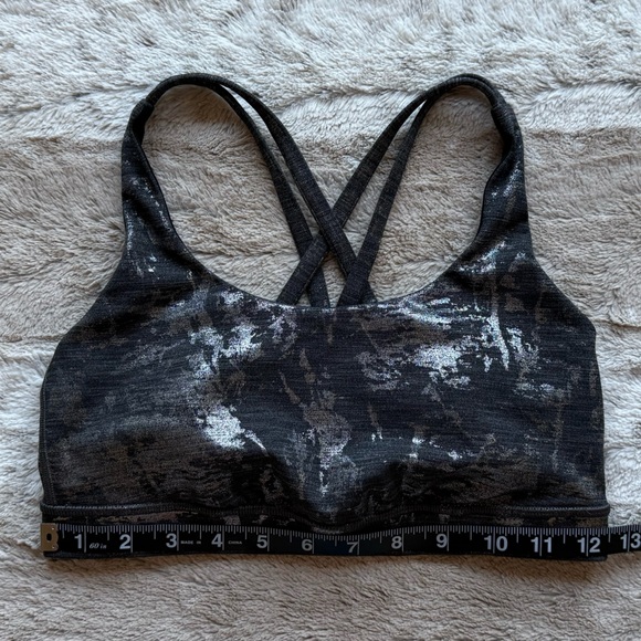Lululemon Energy Bra in Crinkle Heather Brindle High Shine Foil Size 6 - Picture 9 of 13